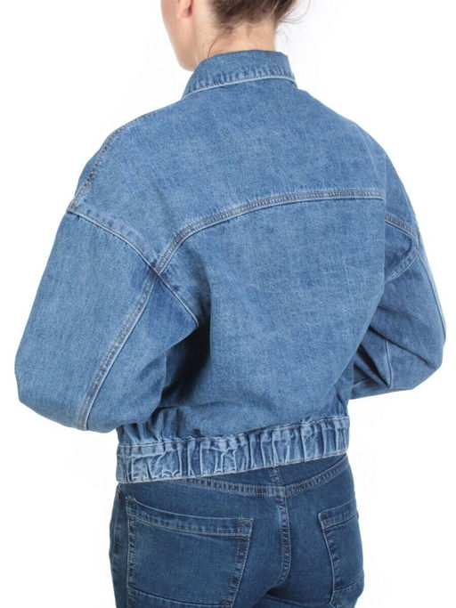829 BLUE Куртка джинсовая женская (100% хлопок) - Фабричный китай фото 4