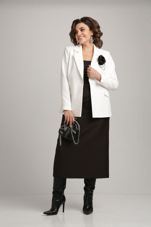 Костюм Aira Style 24-19 Молочный+черный