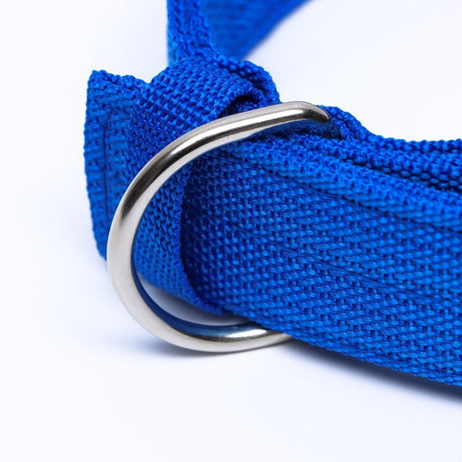 Ошейник четырехслойный, 64 х 4 см, ОШ 50-58 см, полиэстер, синий - Пижон фото 4