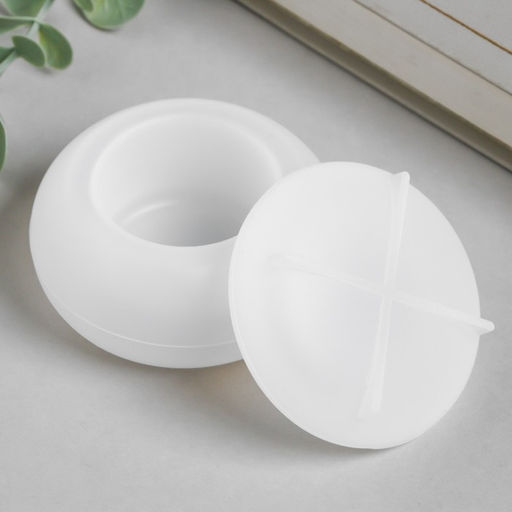 Молд силикононовый «Шкатулка круглая» с крышкой 7 х 7 х 3,5 см