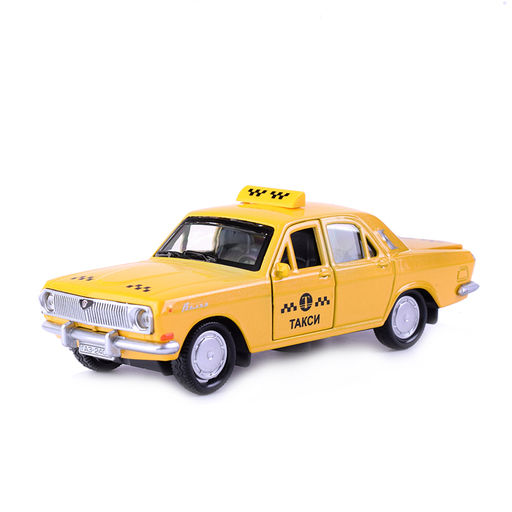 Машина металл ГАЗ-2401 Волга Такси, 12 см, (откр. двери, багаж,) инерц, в коробке