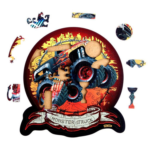 Фигурный пазл в рамке «Монстер трак», 55 деталей
