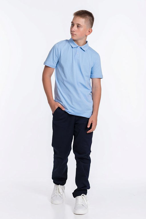 Футболка-поло М224104б голубой
