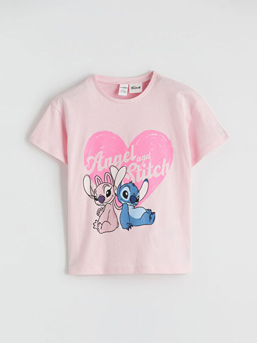 Stitch ve Angel Bask?l? K?z ?ocuk Ti??rt ve ?ort