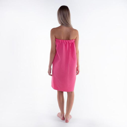 Полотенце банное Этель Парео с карманом 80*140 см. цв. ягодный, 100% хл, вафля 240 г/м2  фото 5