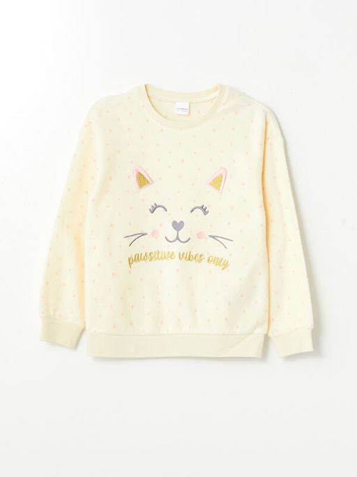 Bisiklet Yaka Polar K?z ?ocuk Pijama ?st