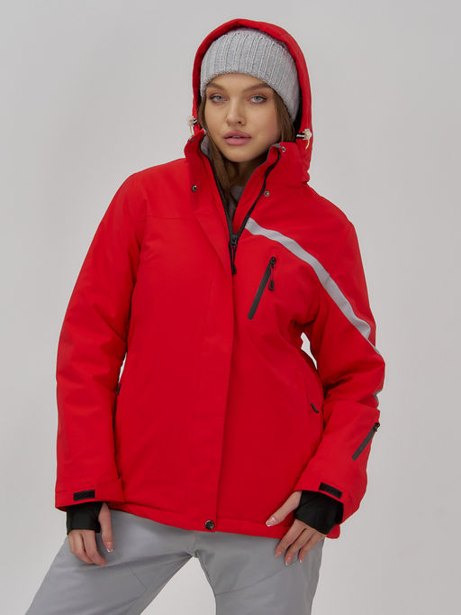 Горнолыжная куртка женская зимняя красного цвета 7017Kr - Chunmai фото 7