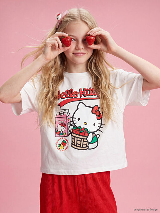 Hello Kitty Bask?l? K?z ?ocuk Ti??rt ve Pantolon