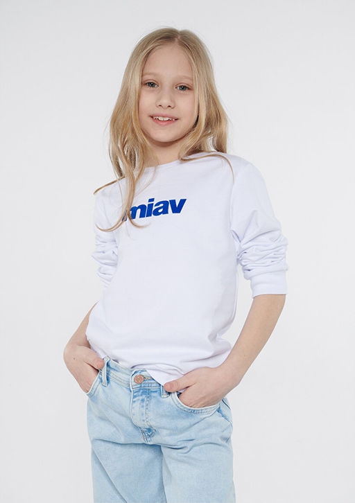 Miav Baskl Beyaz Sweatshirt - Mavi фото 12