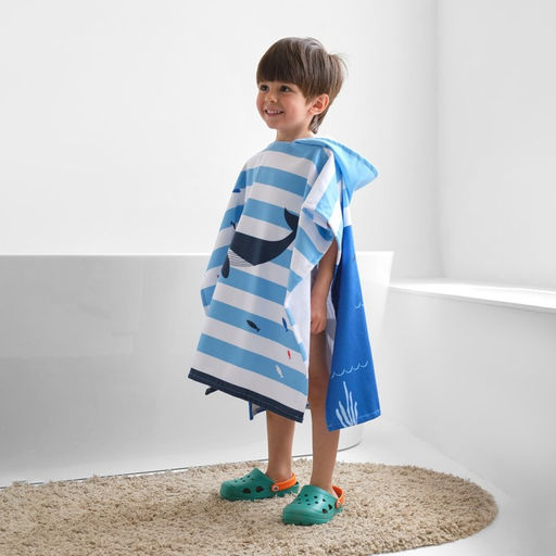 Полотенце-пончо детское махровое Крошка Я Кит 60х120 см, 50% хл, 50% пэ  фото 2