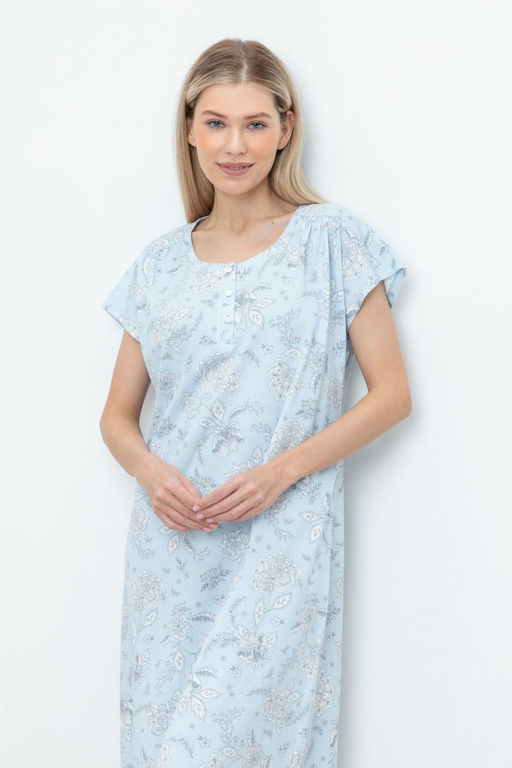 VERY NEAT _ Е 10039/голубое стекло,цветочный ажур сорочка жен  фото 5