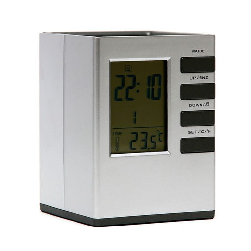 Часы электронные настольные, календарь, будильник, термометр, органайзер, 8×10.8 см, от батареек 2×АА