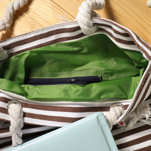 Сумка пляжная на молнии 34x32x9 см / JN002/4 /уп 1/50/коричневая - Галеонтрейд фото 4