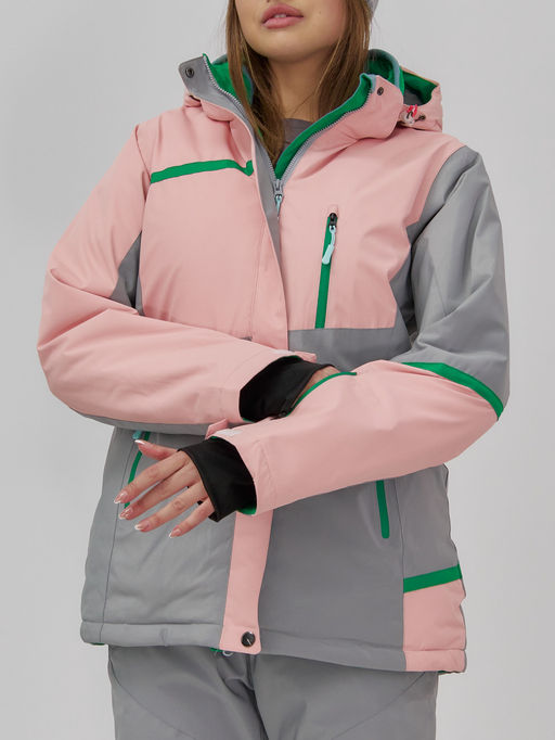 Гоннолыжная куртка женская зимняя персикового цвета 709P - Chunmai фото 4