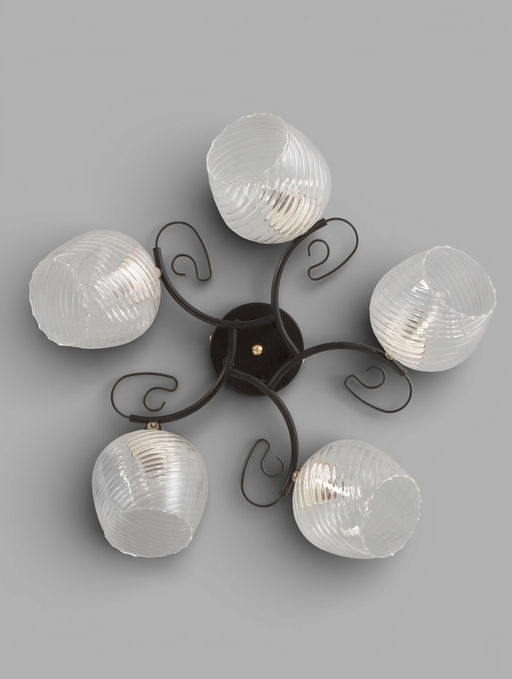 Люстра 11295-9/5, 5×60 Вт, E27, чёрная, золотистая