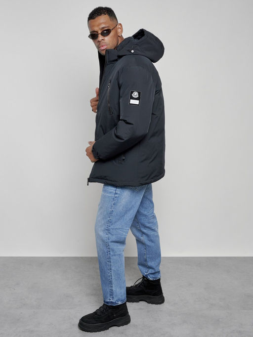 Куртка спортивная мужская зимняя с капюшоном темно-синего цвета 8360TS - Wonderrman фото 15