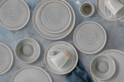 Тарелка закусочная, 21 см, керамика, серая, Спираль, Dallas - Home & Style фото 2