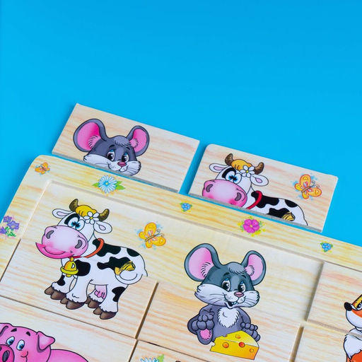 Пазл разрезные картинки Учим животных - Лесная мастерская фото 6