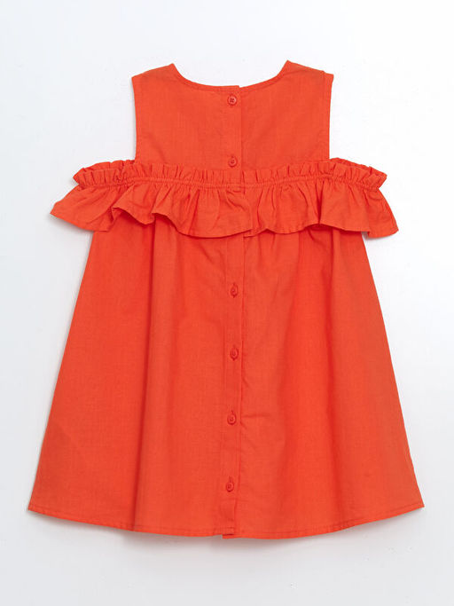 Bisiklet Yaka Keten K?z Bebek Elbise