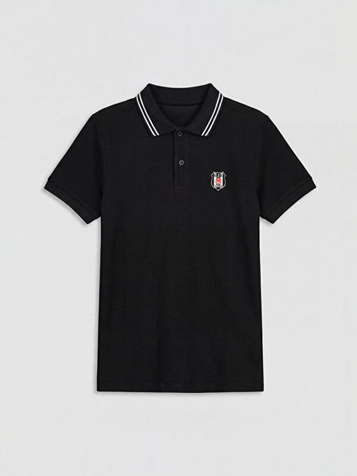 Be?ikta? Bask?l? Erkek ?ocuk Polo Yaka Pike Ti??rt