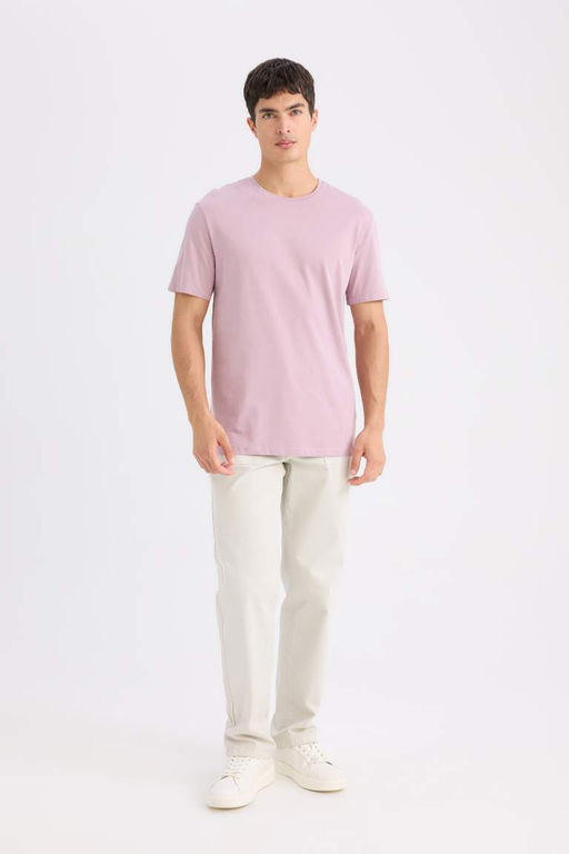 New Regular Fit Bisiklet Yaka Basic Duz K?sa Kollu Tisort - Defacto фото 5