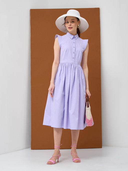 Платье хлопок OD-796-3 сиреневое OD-796-3