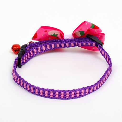 Ошейник Клубника, 30 х 1 см, капрон, розовый - Пижон фото 2