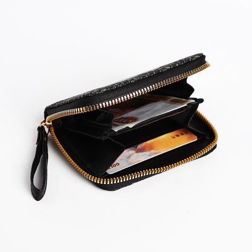 Кошелёк на молнии Сердце, чёрный