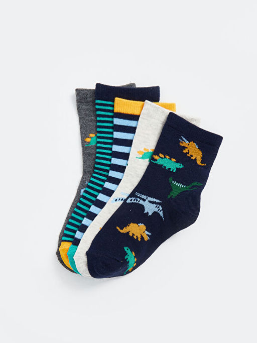 Desenli Erkek ?ocuk Soket ?orap 5li