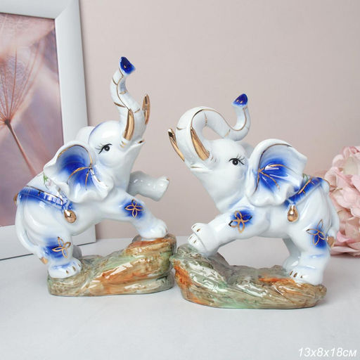 Статуэтки Слоны 2 штуки 17 см / W096 /уп 24/ - ГалеонТрейд фото 2