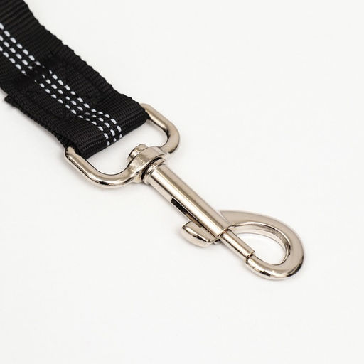 Ремень безопасности для собак, амортизирующий, 75-85 х 2,5 см, черный - Пижон фото 3