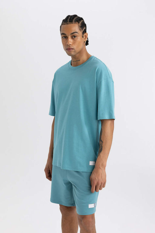 DeFactoFit Футболка Oversize с круглым вырезом и короткими рукавами с принтом  фото 4