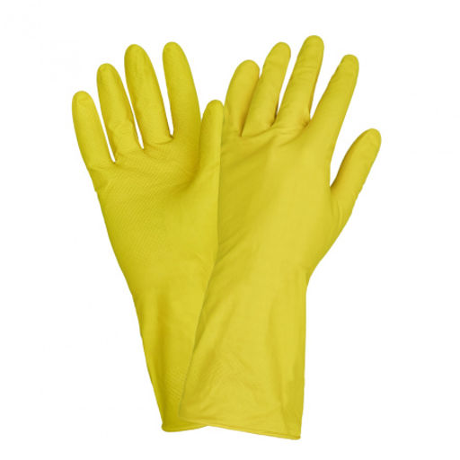 LIBRY перчатки хозяйственные латексные повышенной плотности с х/б напылением размер-L (черные) 50гр