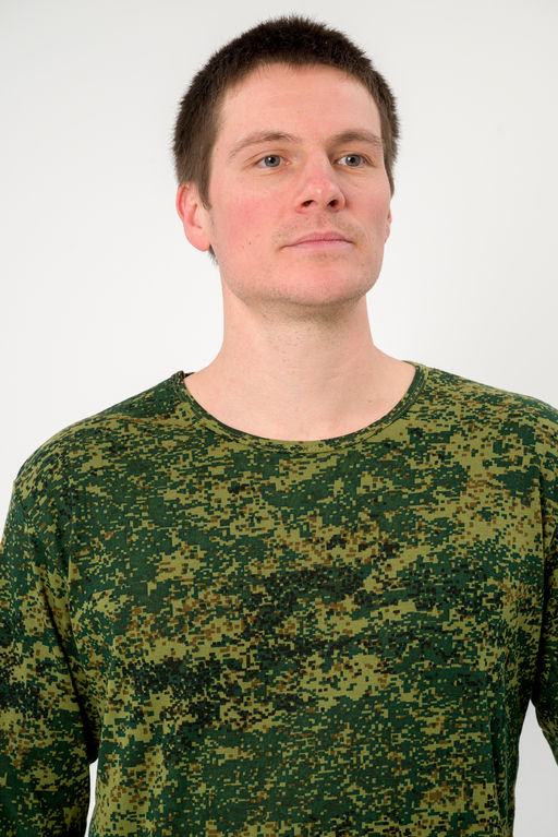 Лонгслив мужской из рибаны с начесом Пиксель макси