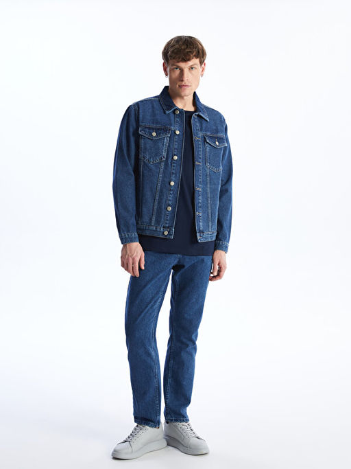 Standart Kal?p Erkek Jean Ceket