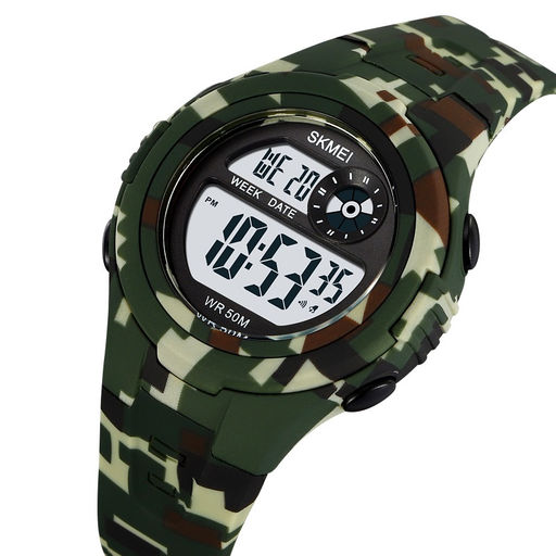 Детские наручные часы электронные Skmei 2280green-camo