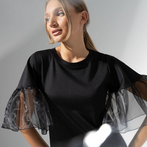 Футболка с рукавами из органзы Сердечное признание - Charutti фото 3