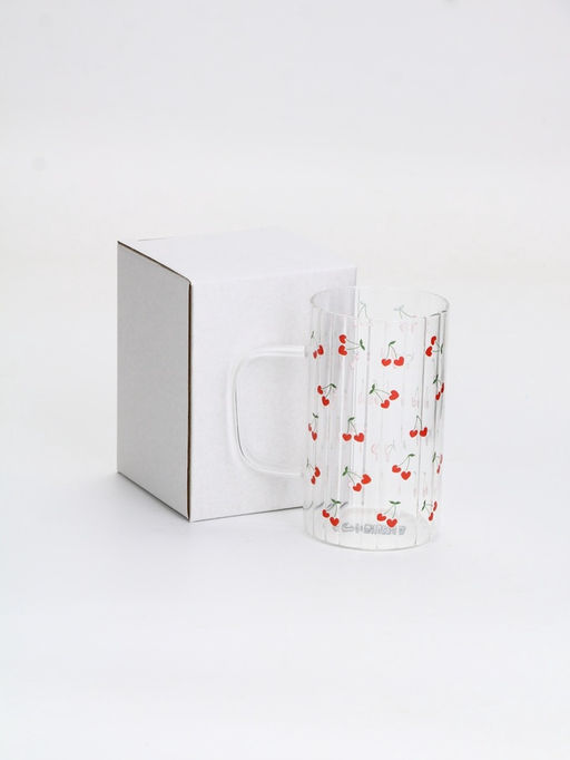 Кружка стеклянная «Вишенки», 350 мл