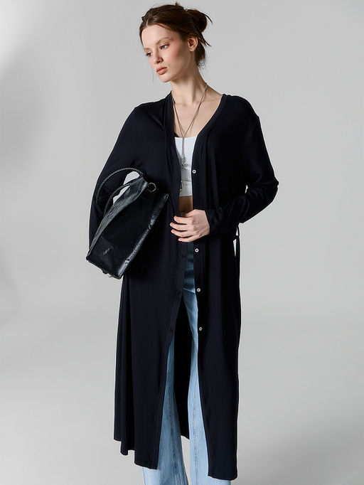 Кардиган женский черный удлиненный - Mark formelle фото 4