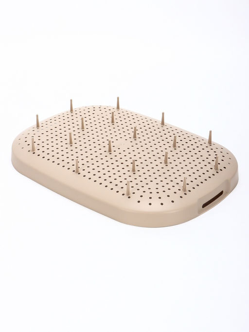 Лоток для кошек Фур-Мур 48×35.5 см с сеткой и бортом, Soft-touch, капучино