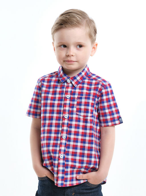 Рубашка для мальчика UD 7903 синяя клетка - Mini maxi фото 13