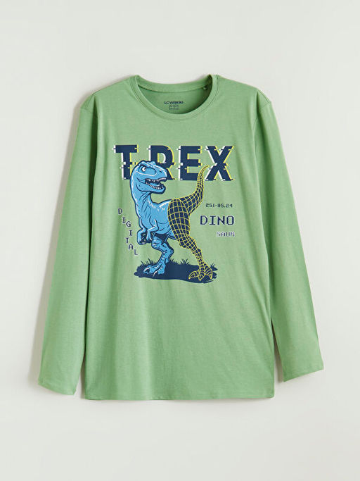 Bask?l? Erkek ?ocuk Pijama Tak?m?