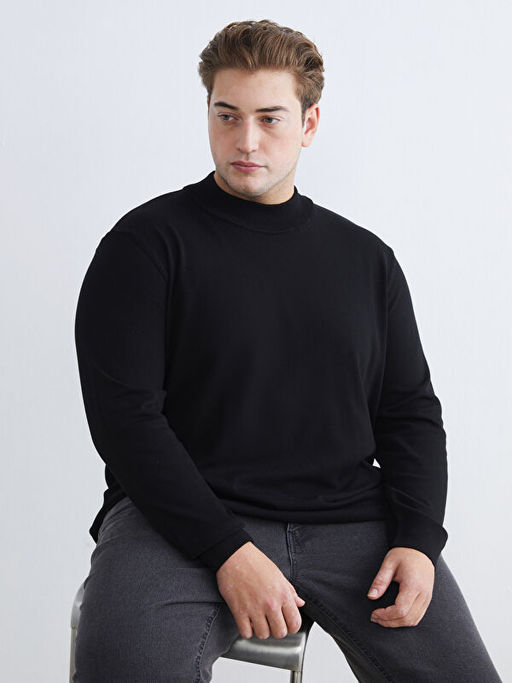 Yar?m Bal?k?? Yaka Erkek Triko Kazak