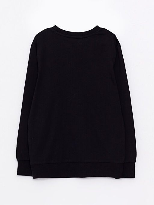 Bisiklet Yaka Avengers Bask?l? Uzun Kollu Erkek ?ocuk Ti??rt - Waikiki фото 2