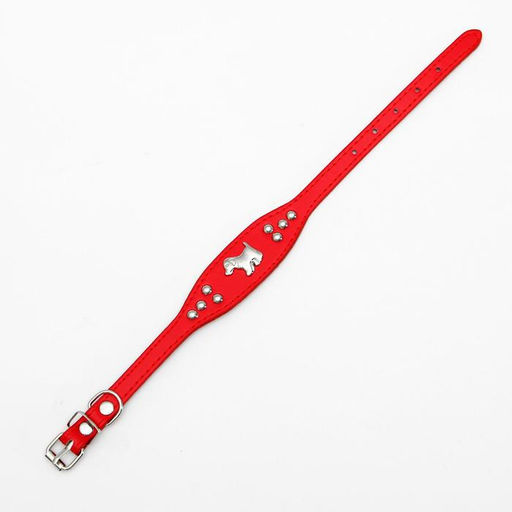 Ошейник-селедка со щенком, 29-32 х 2,5 см, искусственная кожа, красный - Пижон фото 6