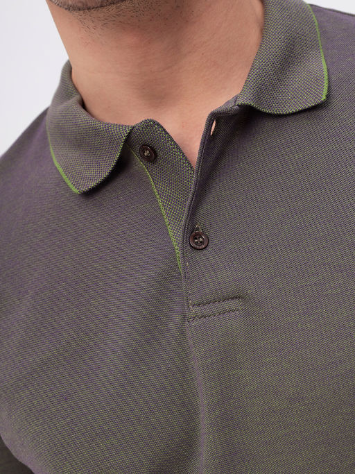 Джемпер мужской с воротником поло GREG G155V-PH24-OZ4 (зеленый)  фото 5