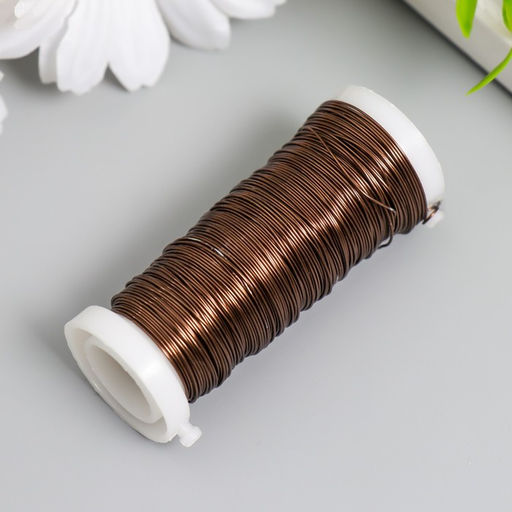 Проволока для творчества «Коричневый», 30 м, толщина 0.3 мм, 5.5×2.2×2.2 см