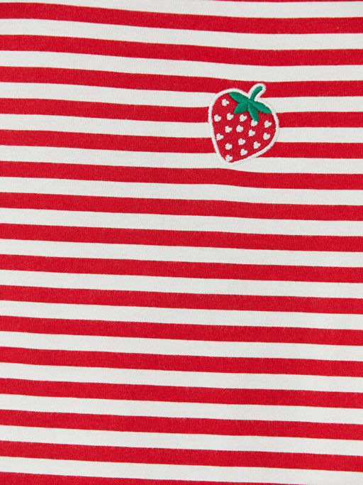 Bisiklet Yaka ?ilek Nak??l? K?z ?ocuk Ti??rt