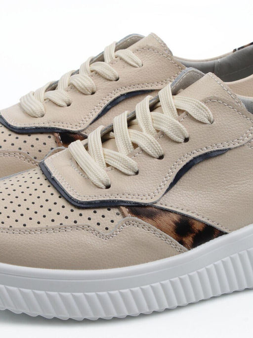 03-C930-2A BEIGE Полуботинки спортивные женские (натуральная кожа)