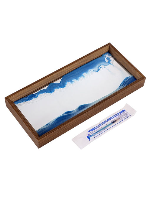 Песочные часы-картина, 17×37 см, антистресс, песок синий